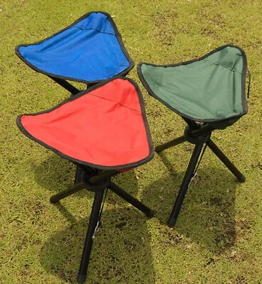 $12.74 • Buy Portable Folding Stool Tripod Chair Travel Fishing Camping Collapsible Seat USA