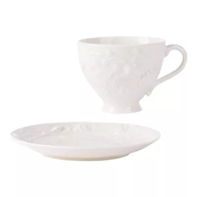  Ceramic Tea Cup Saucer Set: Porcelain Cappuccino Cups Coffee Mugs Water • £17.60