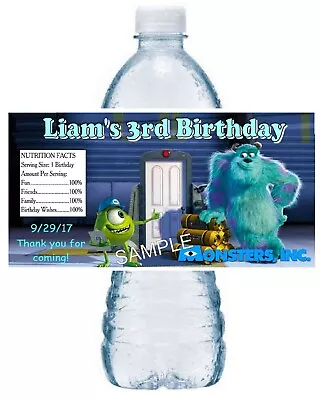 20 ~ Monsters Inc Birthday Party Favors Water Bottle Labels • $9.99