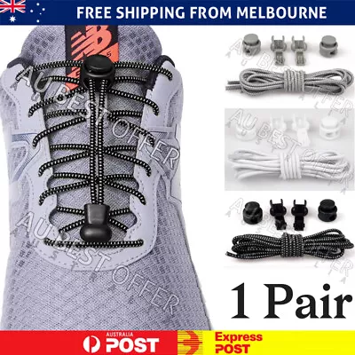 No Tie Shoe Laces Elastic Locking Shoelaces Sports Sneaker Unsiex Adults Kid AU • $3.99