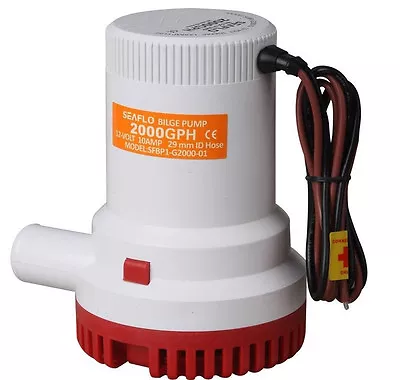 SEAFLO 12v Marine Bilge Water Sump Pump 2000GPH  • $54.99