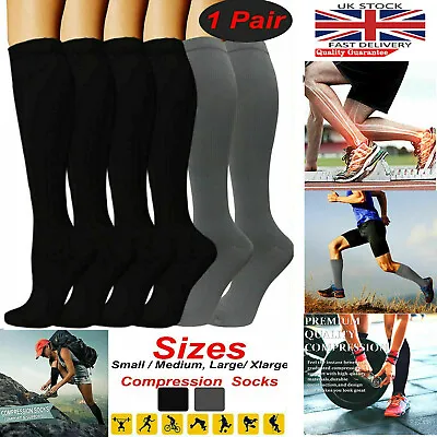 £3.15 • Buy Unisex Anti Travel Miracle Flight Socks Compression Swelling Fatigue Dvt Support