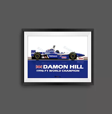 Damon Hill Williams FW18 Champion F1 Print - Scuderia GP • £12