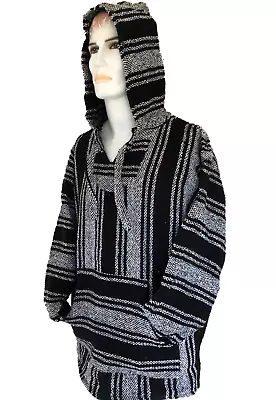 £19.99 • Buy Hoodie Mexican Baja Jerga Drug Rug Jumper Festival Surf Hippie Black  Colours