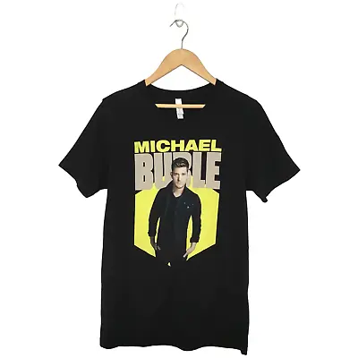 Michael Buble Graphic Band Concert Tee T Shirt Black Yellow Medium • £28.92