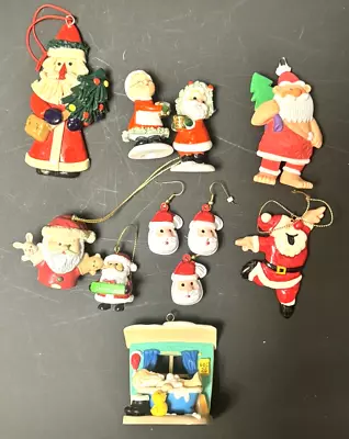 Lot Of 11 Vintage Miniature Santa Ornaments Mrs Santa Gift Tags Hallmark LOOK • $17.95