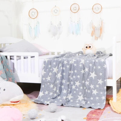 $15.29 • Buy 3 Layer Toddler Blanket Cotton Lightweight Thermal Baby Bed Blanket 30 X 40 