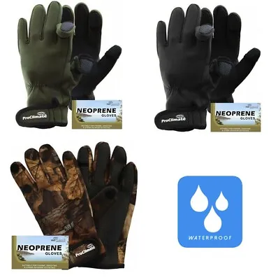 Mens Neoprene Gloves Fishing Hunting Outdoor Winter Sports Gloves • £7.89