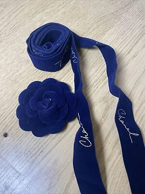 Chanel Blue Camellia /ribbon  2 M Long . Width 2.5 Cm • £10