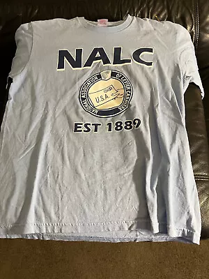 National Association Letter Carriers Union T Shirt NALC Post Office L 90s Blue • $12.99