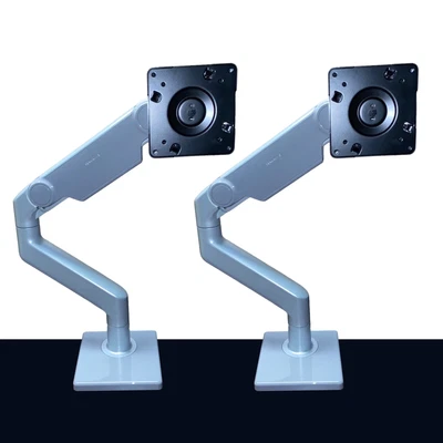 $349.99 • Buy Humanscale M8.1 Two (2) Single Monitor Arms Clamp Desk Mount Silver Dual $1300+