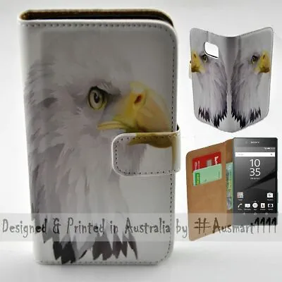 $13.98 • Buy For Sony Xperia Series - Bald Eagle Head Print Wallet Mobile Phone Case Cover