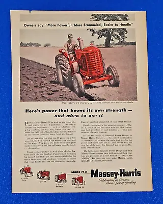 1955 Massey-harris 4-5 Plow 55 Tractor Original Color Print Ad Lot (red Ch350) • $14.99