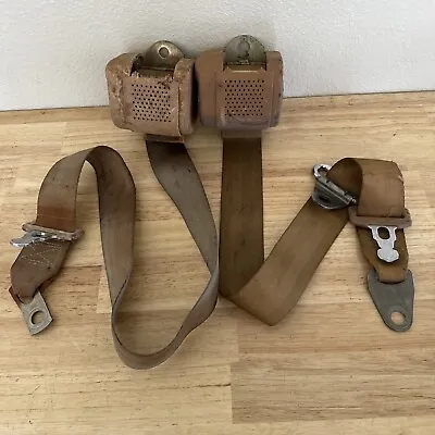 VW MK1 Rabbit Caddy Pick Up Pair Tan Peanut Front Seat Belts  OEM • $60