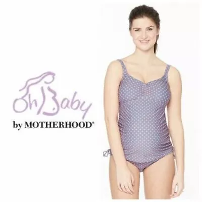 Oh Baby By Motherhood Maternity 2-pc. Printed Tankini Swim Set DOT Gray • $4.99