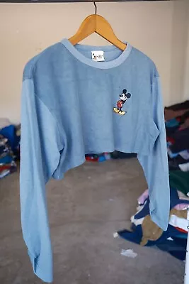 Walt Disney World Women's Large Cotton Polyester Mickey Mouse Crop Top USA VTG • $29.99