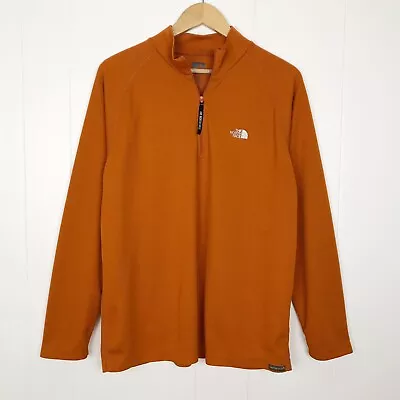 Vintage The North Face Mens Shirt Large Vapor Wick Top Orange 1/4 Zip Pullover • $15.19