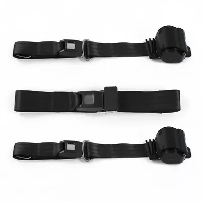 Ford Mustang 1974 - 1978  Standard 2pt Black Retractable Bench Seat Belt Kit - 3 • $149.99