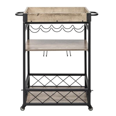 $104 • Buy Bar Serving Cart Home Mobile Kitchen Serving Cart,Industrial Vintage Style Wood