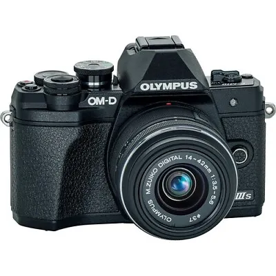 Olympus OM-D E-M10 Mark IIIs Mirrorless Camera W/14-42mm II R Lens (Black) • $435