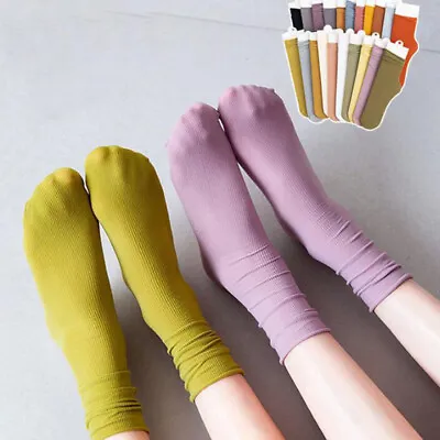 $2.26 • Buy Spring Summer Women Cotton Socks Thin Loose Solid Harajuku Japanese Long Socks