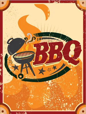 Metal Plaque Vintage Retro Style BBQ Grill Classic Tin Door Sign Food • £4.99