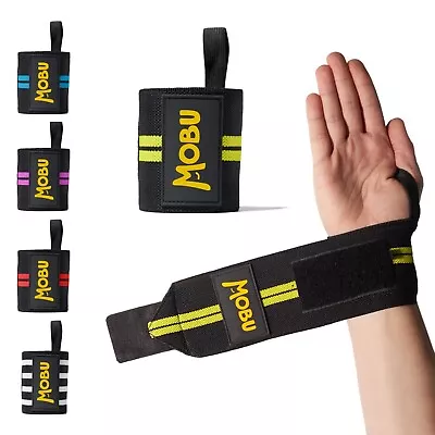 MOBU Weight Lifting Wrist Wraps Bandage Hand Support Gym Straps Brace Cotton UK • £6.99