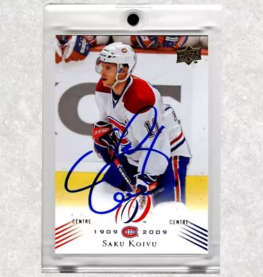 Saku Koivu Montreal Canadiens 2008-09 UD  Centennial #167 Autographed Card • $47.25