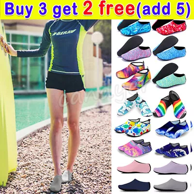 Kids Mens Womens Aqua Socks Water Beach Shoes Anti-Slip Sea.Swim-Pool Wetsuits.U • £2.71