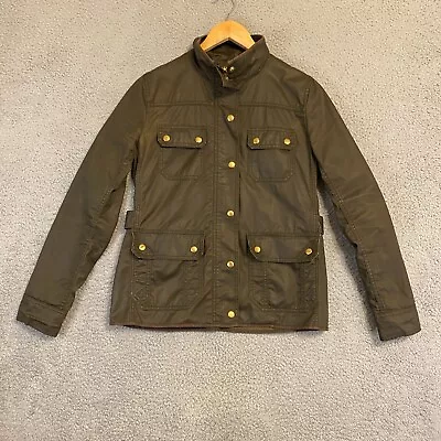 J.Crew Womens Downtown Field Jacket Size S Green Wax Cotton Military Hunting • $13.99