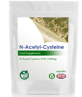 N-Acetyl-Cysteine NAC 600mg (30/60/90/120/180 Capsules) FREE UK DELIVERY (Vegan) • £7.49