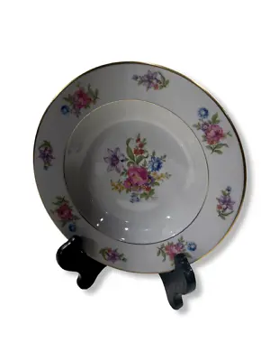 Embassy USA  China EMB11 Pink Roses  Vitrified 8  Rim Soup Bowl Floral • $9.99