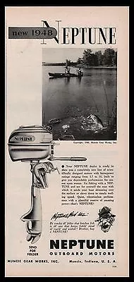 1948 NEPTUNE Outboard Motor AD Muncie Gear Works Advertising • $12.98