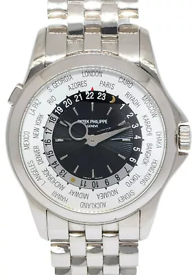 Patek Philippe World Time Complications 18k White Gold Mens Watch BP '14 5130/1G • $58500