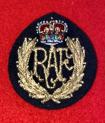 RAF Cloth Cap Badge Airman Peak Hat Royal Air Force No 1 Dress Uniform A2F2 • £2.45