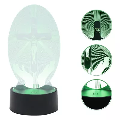  3d Illusion Lamp Acrylic Visualization Night Light Jesus Crack • £28.98