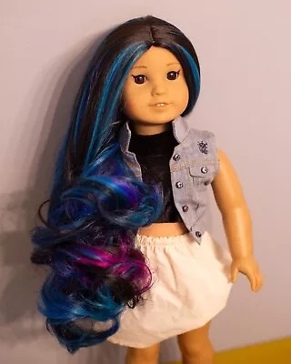 American Girl Doll Custom OOAK: Jess Mold With Black Blue Purple Hair • $115