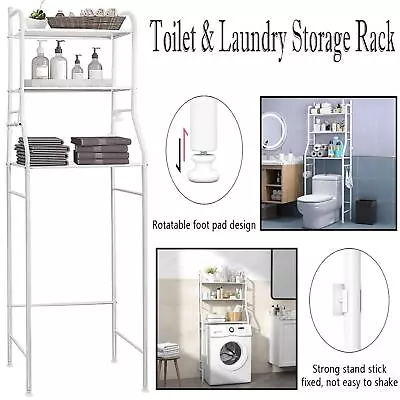 3 Tier Over Toilet & Laundry Storage Rack Bathroom Washing Machine Shelf Rack UK • £21.99