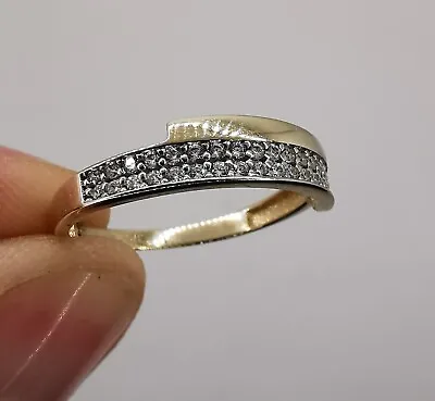9ct Gold Cubic Zirconia Eternity Ring Size Q • £79