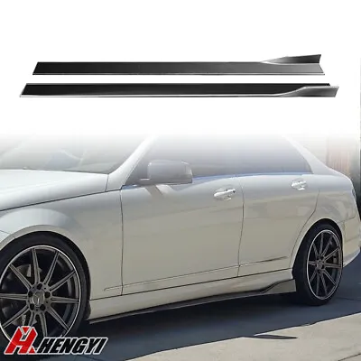 Carbon Fiber Style Side Skirt Lip Body Kit For 08-14 Mercedes Benz W204 C-Class • $68.79