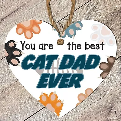 Wooden Plaque Best Cat Dad Gifts Cat Dad Appreciation / Father's Day Cat Themed • £3.99