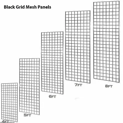 New Heavy Duty Grid Mesh Black Display Panel Retail Shop 5 Sizes • £108.86