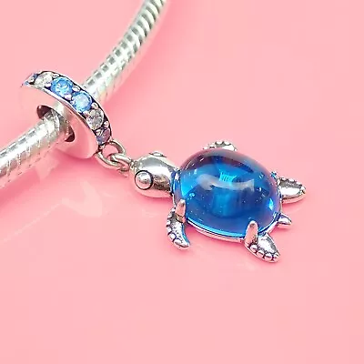 Sea Turtle Light Blue S925 Bracelet Charm For 3mm Snake Chain FAST UK DISPATCH • £9.99