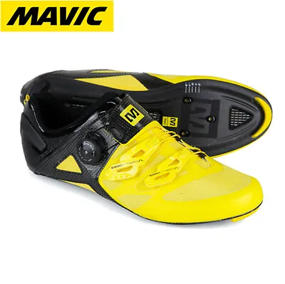 Mavic Cosmic Ultimate Carbon Mens Road Cycling Shoes - Yellow • $160.90