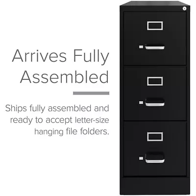 Hirsh 22-in Deep 3 Drawer - Letter Width - Vertical Metal File Cabinet - Black • $233.61