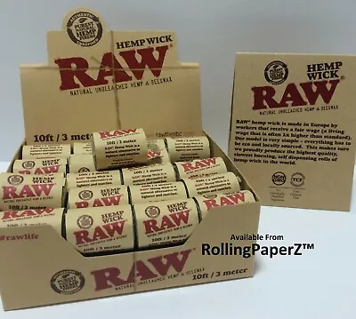 $10.88 • Buy 5x10 FT = 50 FEET Of RAW Rolling Papers HEMP WICK Natural Hemp & Beeswax