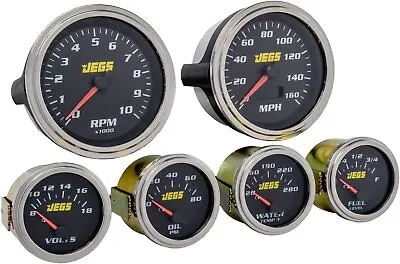 JEGS 41290 6-Gauge Kit Black Analog Face 0-90 Ohms • $367.99