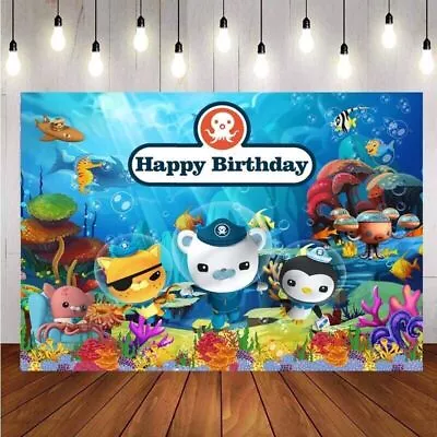 Octonauts Photography Backdrop Kids Happy Birthday Party Photo Background Banner • £16.79