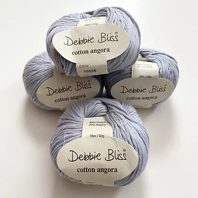 Lot Of 4 Skeins Debbie Bliss Cotton Angora Yarn 15526 Light Blue New • $30