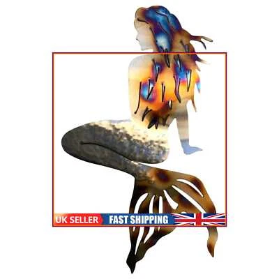 £8.70 • Buy Metal Wall Art Wrought Iron Fish Tail Beauty Decor Crafts For Outdoor Garden